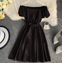 Load image into Gallery viewer, Neploe New Arrival Strapless Women Short  Dress 2020 Solid Summer Slash Neck Vestido Korean Ruffles Sashes One Size Robe 43077
